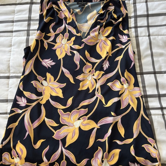 Ann Taylor Floral Sleeveless Top with Yellow Pink Design Whimsical fairy - Picture 1 of 4